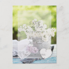 Cartão Postal De Anúncio Flor Romântica Primavera Floral Lilac SALVAR a Dat