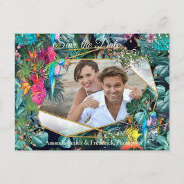 Cartão Postal De Anúncio Flora Tropical Paraíso e Aves