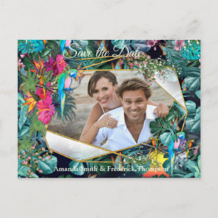 Cartão Postal De Anúncio Flora Tropical Paraíso e Aves