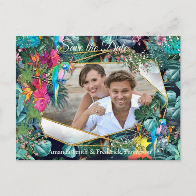 Cartão Postal De Anúncio Flora Tropical Paraíso e Aves (Frente)