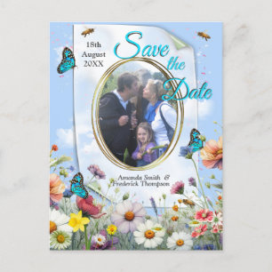 Cartão Postal De Anúncio Florais que Florescem na Primavera e no Verão