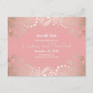 Cartão Postal De Anúncio Floral Dourado - Salve o Dia do Jardim do País das