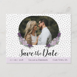 Cartão Postal De Anúncio Floral Lilac & Lavanda Foto personalizada Salvar a