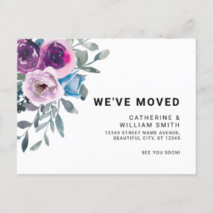Cartão Postal De Anúncio Floral moderno nós movemo-nos coramos mover-se
