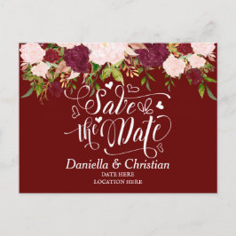 Cartão Postal De Anúncio Floral Personalizado Da Borda Salvar A Data
