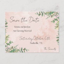 Cartão Postal De Anúncio Floral Save The Date Card