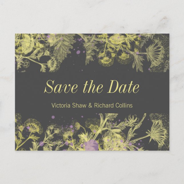 Cartão Postal De Anúncio Flores Amarelas Pintadas (Frente)