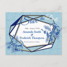 Cartão Postal De Anúncio Flores azuis lacrimogêneas em uma escultura textur