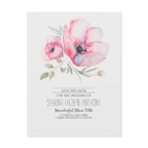 Flores de Aquarela Romântica Salvar a Data