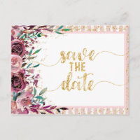Flores de Blush Stripes e Casamento Dourado Salve