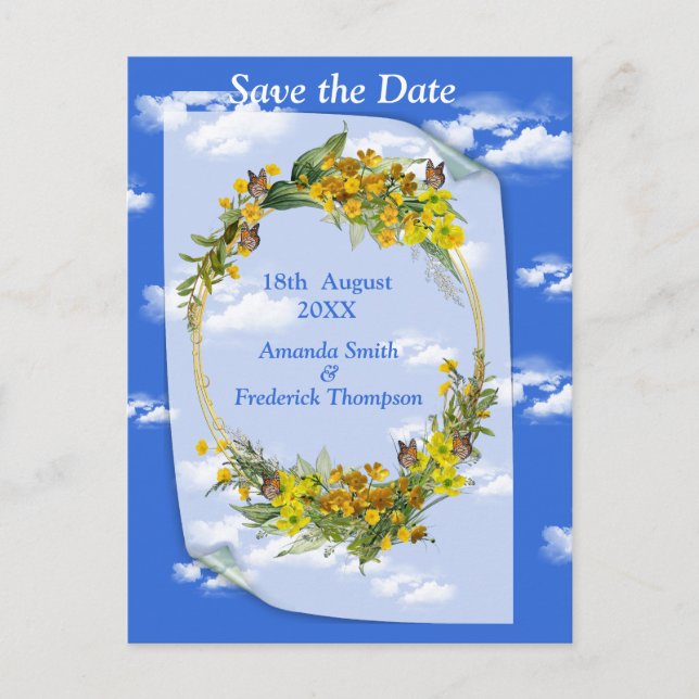 Cartão Postal De Anúncio Flores de Botão-de-Ouro da Primavera (Frente)