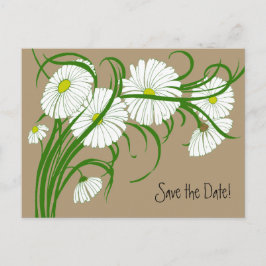 Cartão Postal De Anúncio Flores de Gerbera Margarida Branca Vintage Salve a