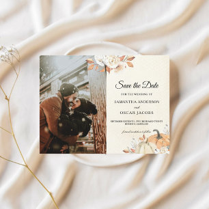 Cartão Postal De Anúncio Flores e Bombas Laranja Russas de Outono