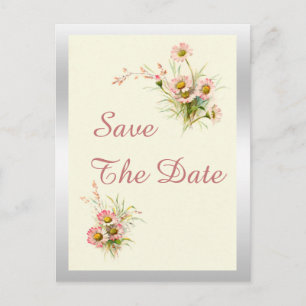 Cartão Postal De Anúncio Flores Elegantes de Primavera para 40º Aniversário