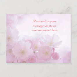 Cartão Postal De Anúncio Flores Rosa Mensagem Personalizada Feminina, Citaç
