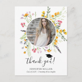 Cartão Postal De Anúncio Flores silvestres desabrocham Foto de agradeciment