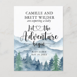 Cartão Postal De Anúncio Floresta Aventura Monta Gravidez do Chá de fraldas