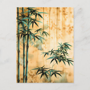 Cartão Postal De Anúncio Floresta de Bambu da Natureza Botânica Zen