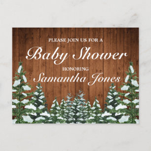 Cartão Postal De Anúncio Floresta de Madeira Nevada & País do Pinheiro Chuv