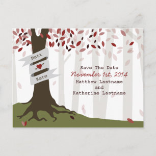 Cartão Postal De Anúncio Floresta / Noivado Vermelho na Floresta Salve a Da