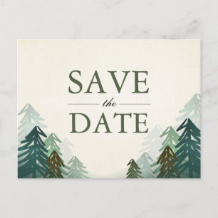 Cartão Postal De Anúncio Floresta Salve Data Cartão-Postal Elegante Pine Wi