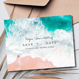 Cartão Postal De Anúncio Florida Beach Wedding Save the Date