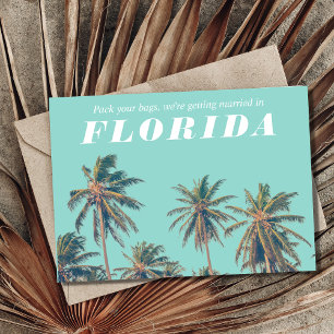 Cartão Postal De Anúncio Florida Tropical Beach Wedding Save the Date