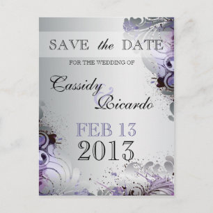 Cartão Postal De Anúncio Flourishes de Feng Shui de tons do roxo e da prata