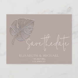 Cartão Postal De Anúncio Folha tropical emboscada simples e gentil