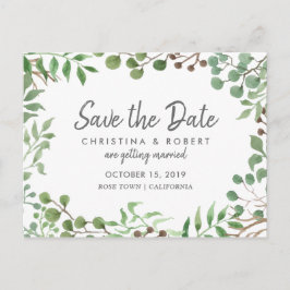 Cartão Postal De Anúncio Folhagem Botânica | Folha | Salve A Data