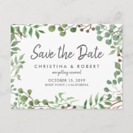 Cartão Postal De Anúncio Folhagem Botânica | Folha | Save The Date