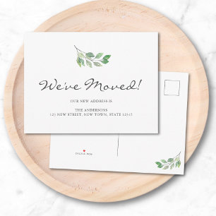 Cartão Postal De Anúncio Folhas de Aquarela que Movemos em Movimento