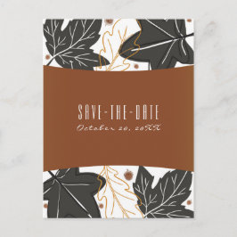 Cartão Postal De Anúncio Folhas de Outono Caprichosas Save the Date
