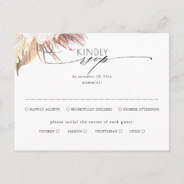 Cartão Postal De Anúncio Folhas De Palma Secas Tropicais De Casamento Rsvp