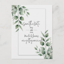 Folhas de Vegetação Mínima Branco Moderno Salvar a