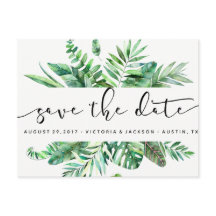 Folhas tropicais de coloração aquosa salvam a data