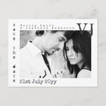 Fonte de Máquina de Escrever Salvar Data Casamento