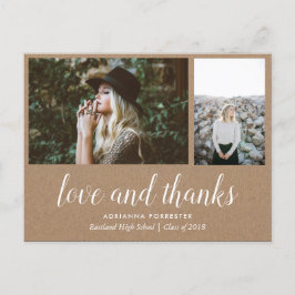 Cartão Postal De Anúncio Formando E Obrigados Kraft Paper | Duas Fotografia