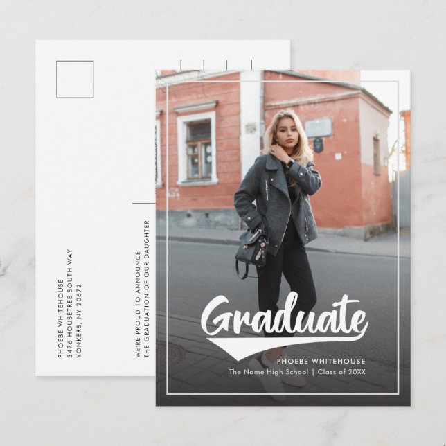 Cartão Postal De Anúncio Formando Graduation Photo Script 2025 (Frente/Verso)