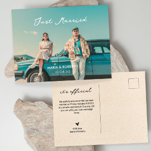 Cartão Postal De Anúncio Foto antiga de recém-casados 