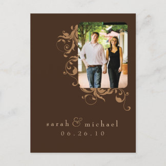 Cartão Postal De Anúncio Foto Brown Salvar a Data 04