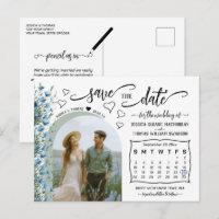 Foto & Calendário de Flores Silvestres Azuis Save