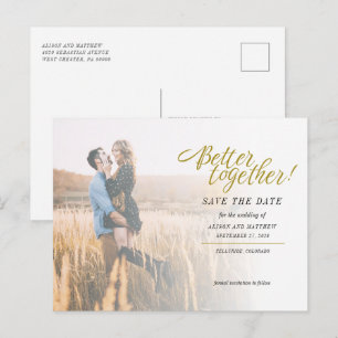 Cartão Postal De Anúncio Foto: Casamento Melhor Junto Salve A Data