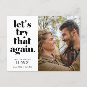 Cartão Postal De Anúncio Foto: Casamento Salve o Adiamento de Nova Data