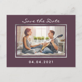 Cartão Postal De Anúncio Foto cassis roxo casamento Save the Date