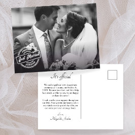 Cartão Postal De Anúncio Foto clássica e elegante de recém-casados
