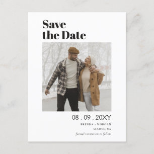 Cartão Postal De Anúncio Foto da tipografia do Na moda moderno Salve a data