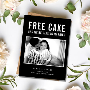 Cartão Postal De Anúncio Foto de Bolo Livre Engraçado Casamento Salve a Dat