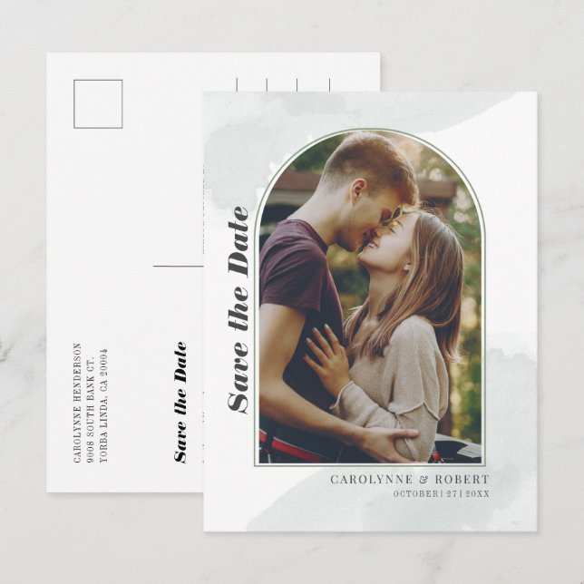 Cartão Postal De Anúncio Foto de Casal Salve a Data (Frente/Verso)