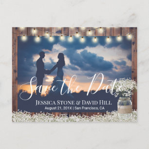 Cartão Postal De Anúncio Foto de casamento com o bebê
